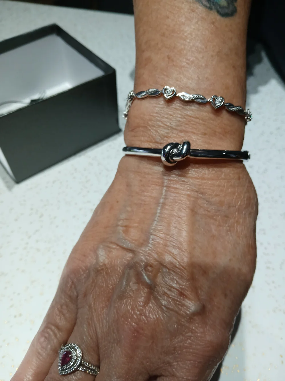 Kate Spade Silver Saliors Knot Hinged Bangle New York - Picture 2 of 5